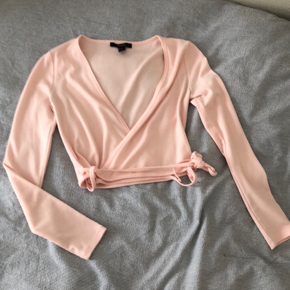 baby pink wrap top